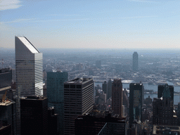 East side of Manhattan with the Citigroup Center and the East River, viewed from the `Top of the Rock` Observation Deck at the GE Building of Rockefeller Center