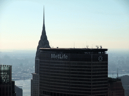 The Chrysler Building and the MetLife Building, viewed from the `Top of the Rock` Observation Deck at the GE Building of Rockefeller Center