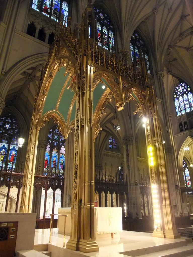 The high altar with baldachin at Saint Patrick`s Cathedral