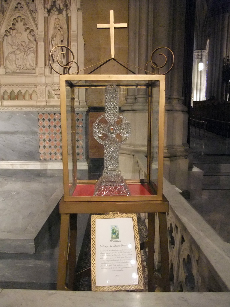 Relic in front of the Holy Family Altar at Saint Patrick`s Cathedral