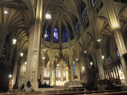 Nave and high altar with baldachin at Saint Patrick`s Cathedral
