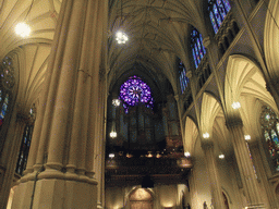 Nave, organ and rose window at Saint Patrick`s Cathedral