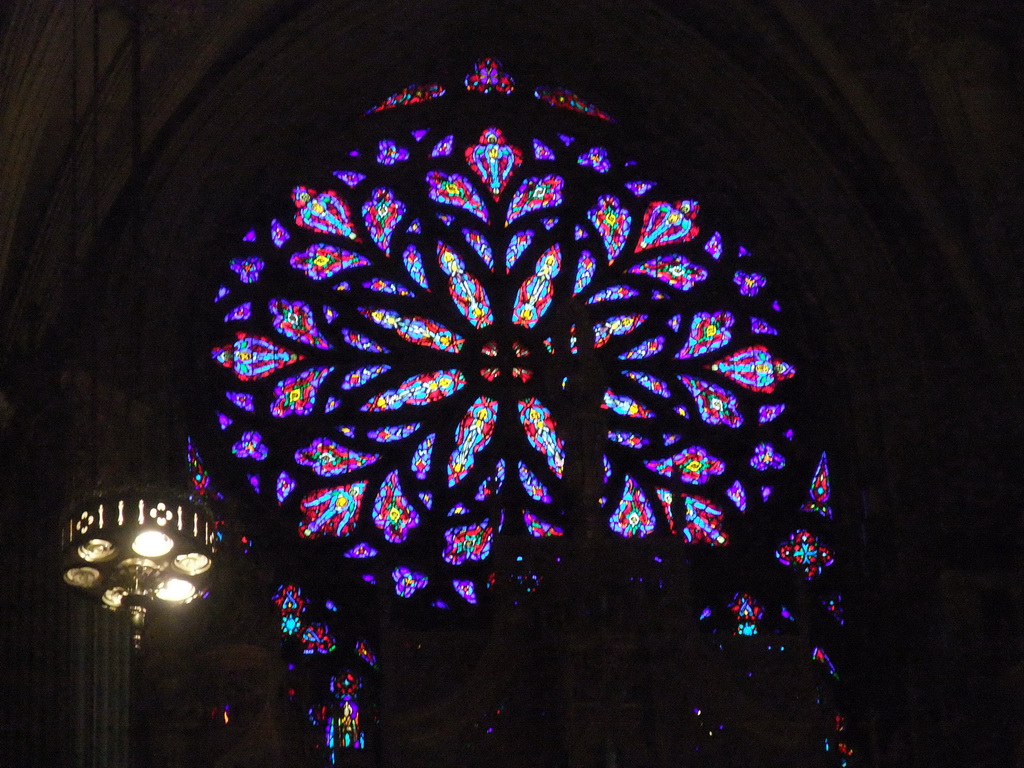 The rose window at Saint Patrick`s Cathedral