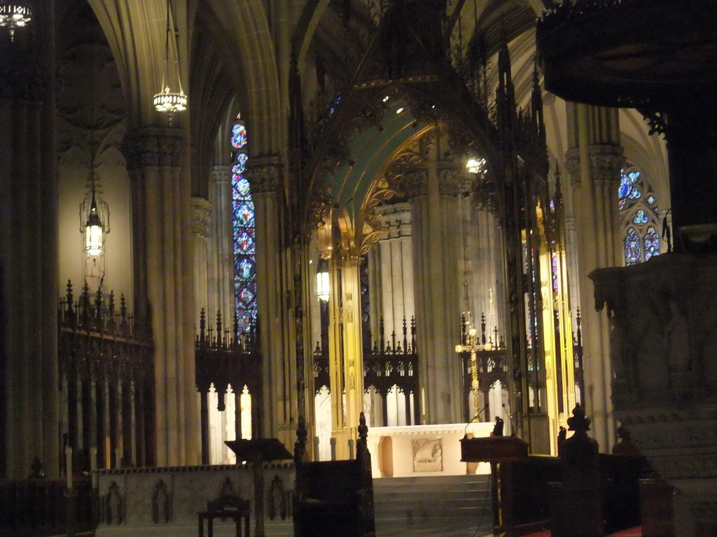 The high altar with baldachin at Saint Patrick`s Cathedral