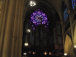 Organ and rose window at Saint Patrick`s Cathedral
