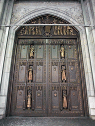 Main entrance door of Saint Patrick`s Cathedral