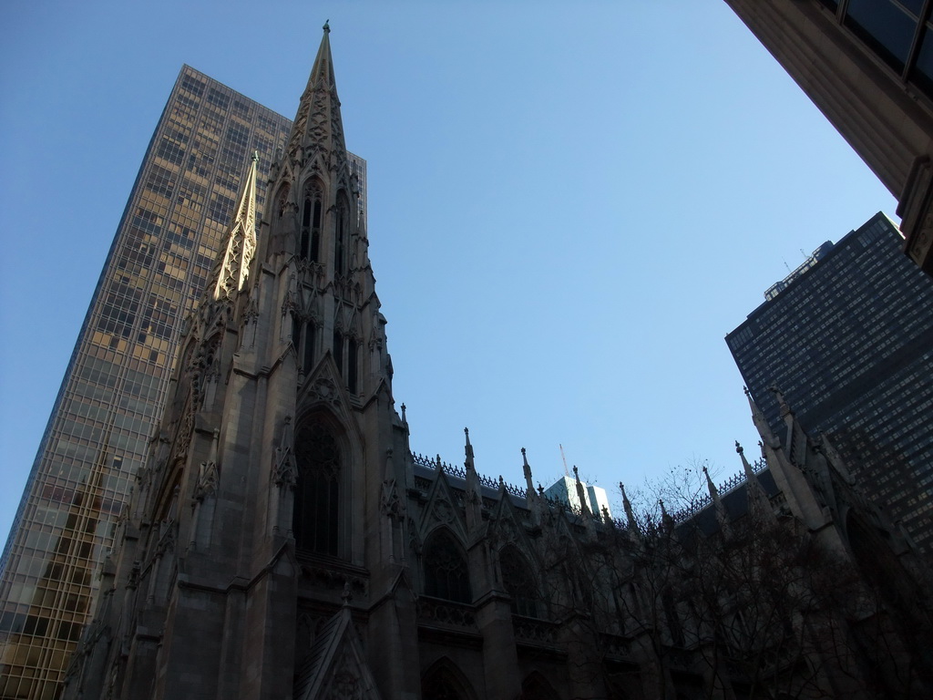 Southwest side of Saint Patrick`s Cathedral