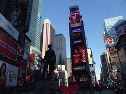 Times Square with the statue of George M. Cohan