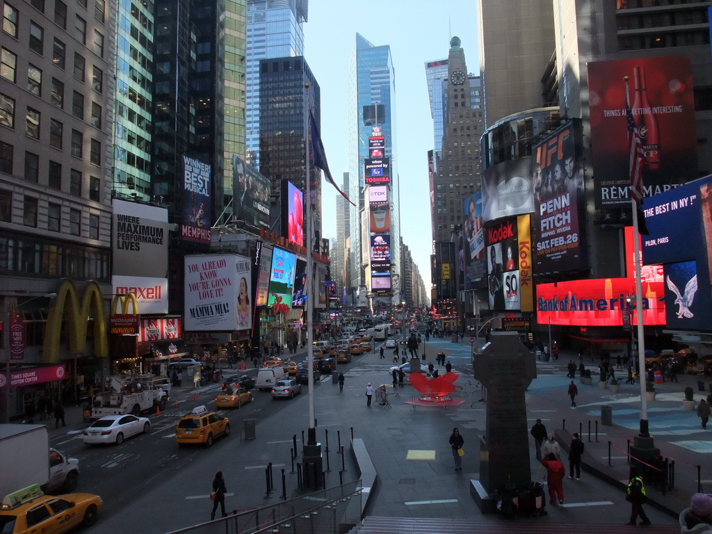 Times Square, viewed from the red steps at Times Square