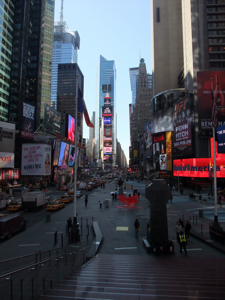 Times Square, viewed from the red steps at Times Square