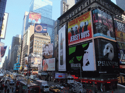 7th Avenue, viewed from the red steps at Times Square