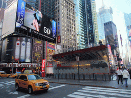 TKTS ticket booth under the red steps at Times Square