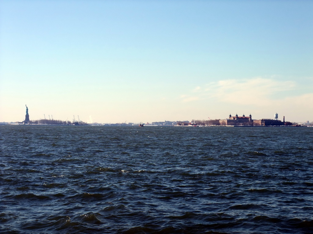 Liberty Island with the Statue of Liberty, and Ellis Island with the Ellis Island Immigration Museum