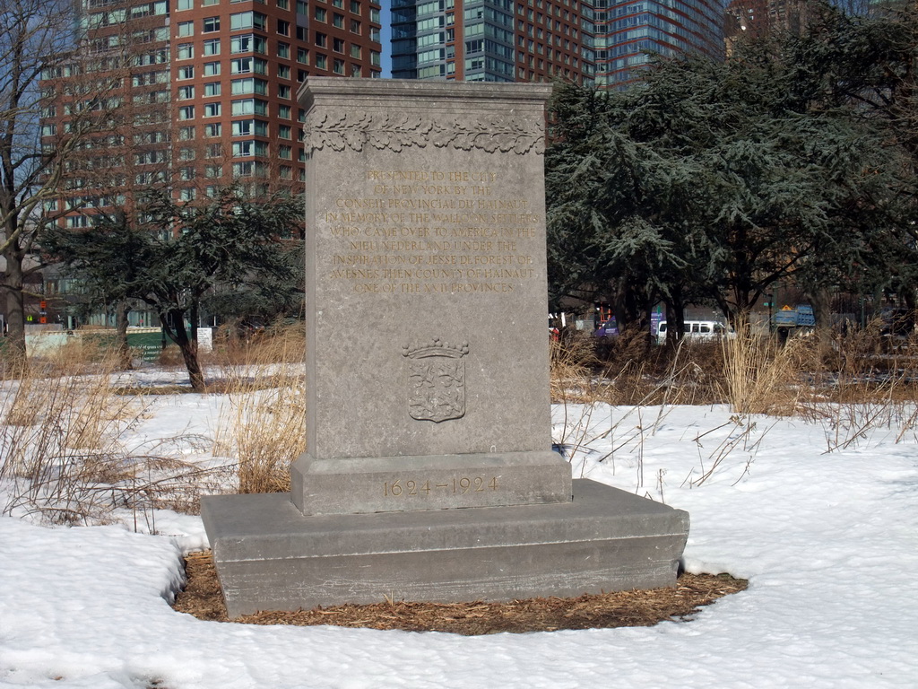 Walloon Settlers Monument at Battery Park