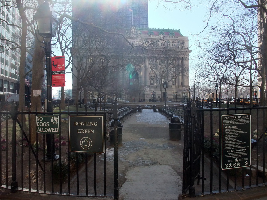 Bowling Green park and the National Museum of the American Indian