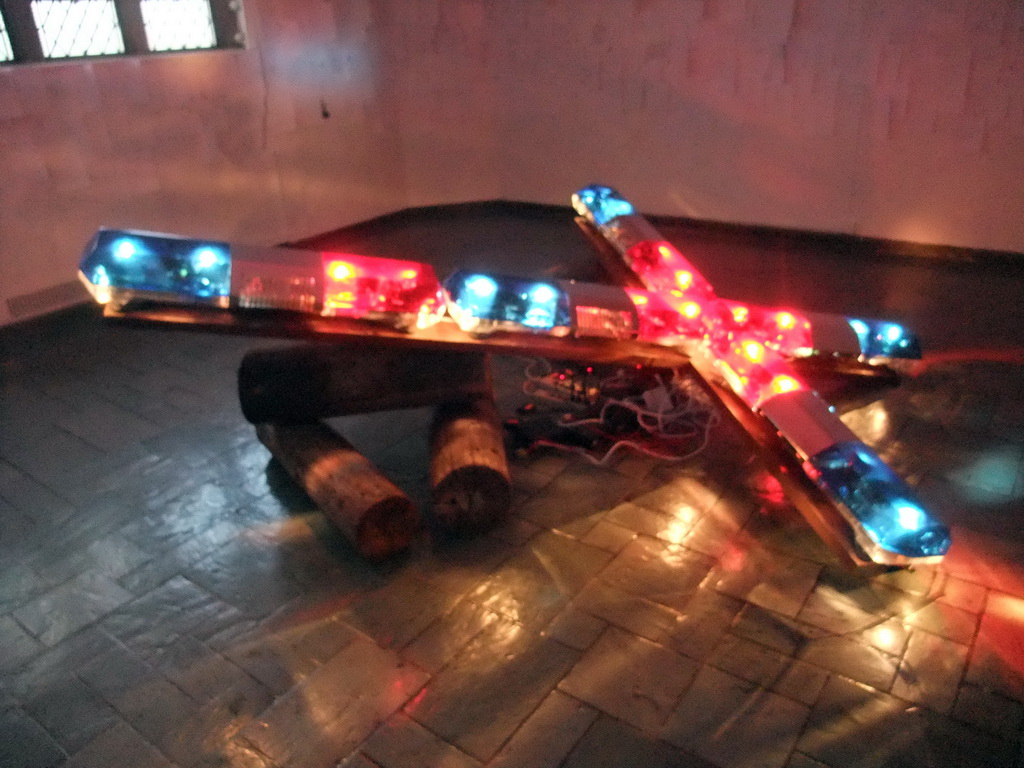 Cross with lights in the Trinity Museum