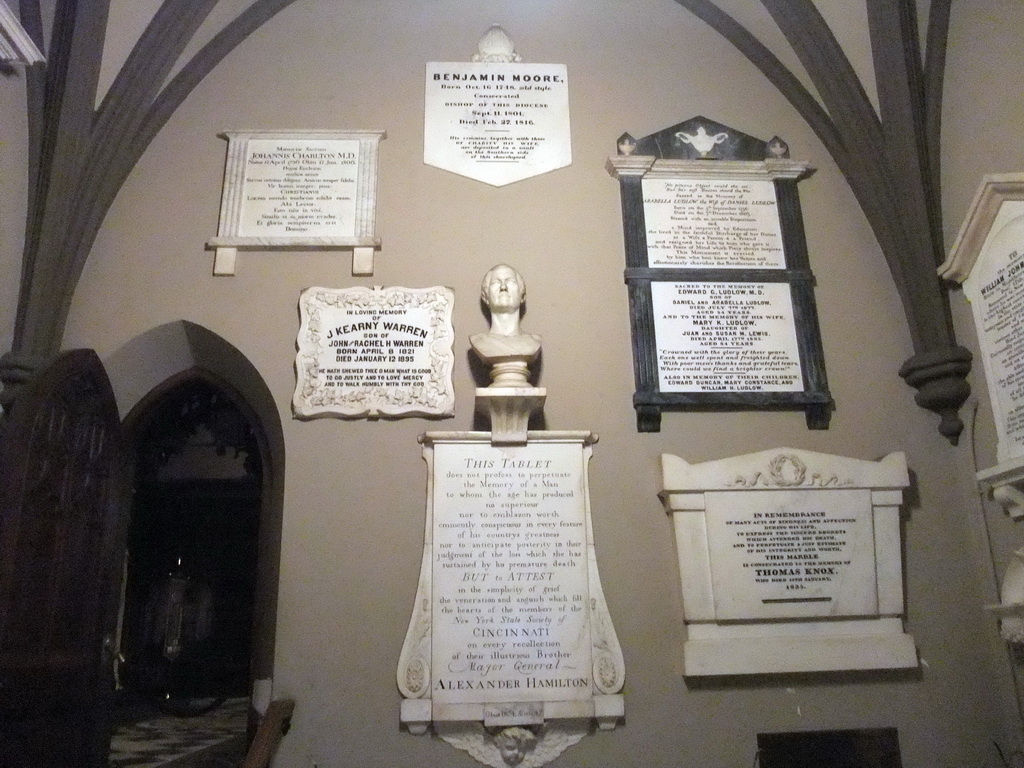 Remembrance plaques in the Southside Space at Trinity Church