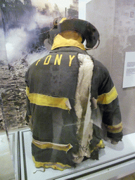 Firefighter clothing worn at 9/11, at the Tribute WTC Visitor Center
