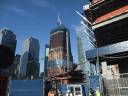 One World Trade Center building (Freedom Tower), Four World Trade Center building, and the National September 11 Memorial & Museum, under construction