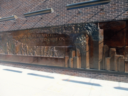 Left side of the NYC Firefighters Memorial Wall at Greenwich Street