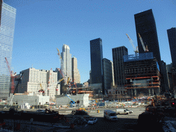 Four World Trade Center building and the National September 11 Memorial & Museum, under construction