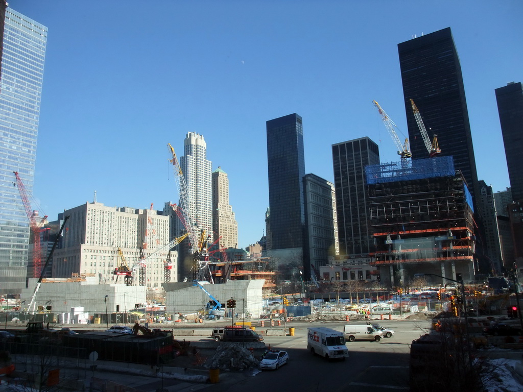 Four World Trade Center building and the National September 11 Memorial & Museum, under construction