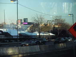 Citi Field baseball stadium, viewed from the bus to JFK airport