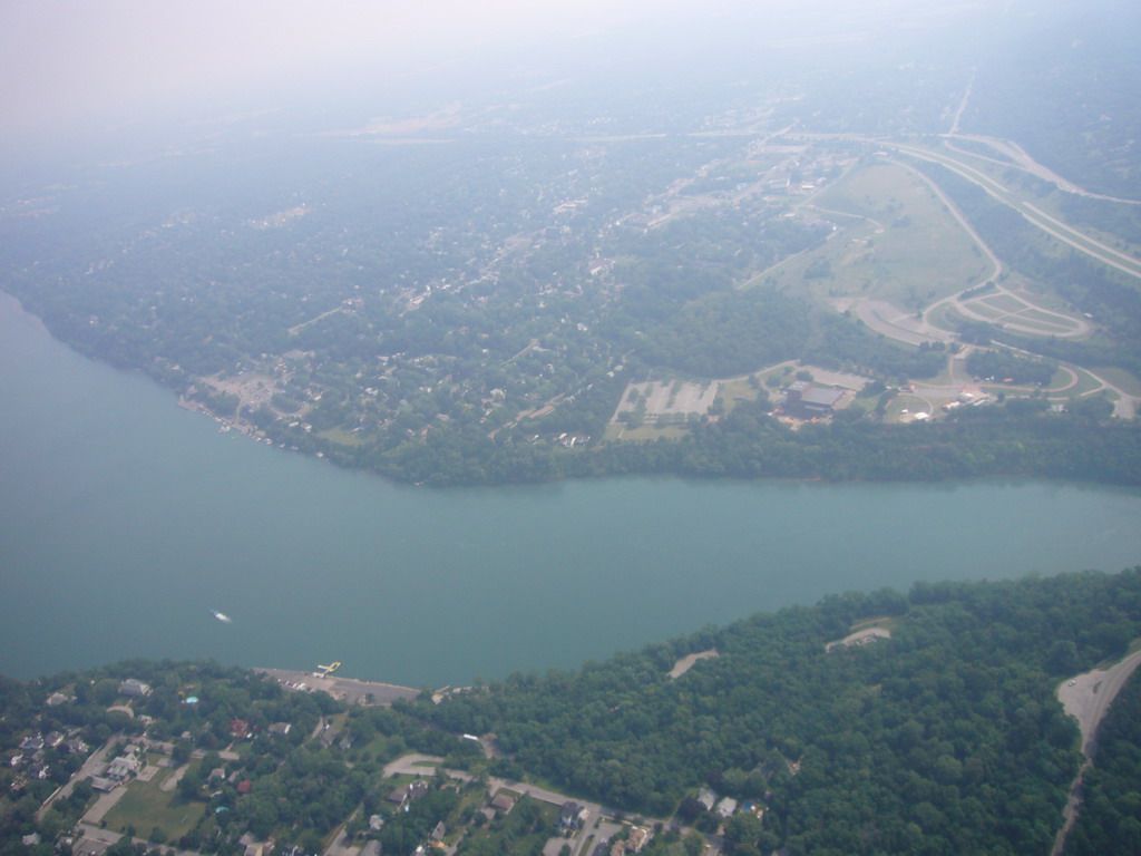 View from the helicopter on Niagara River