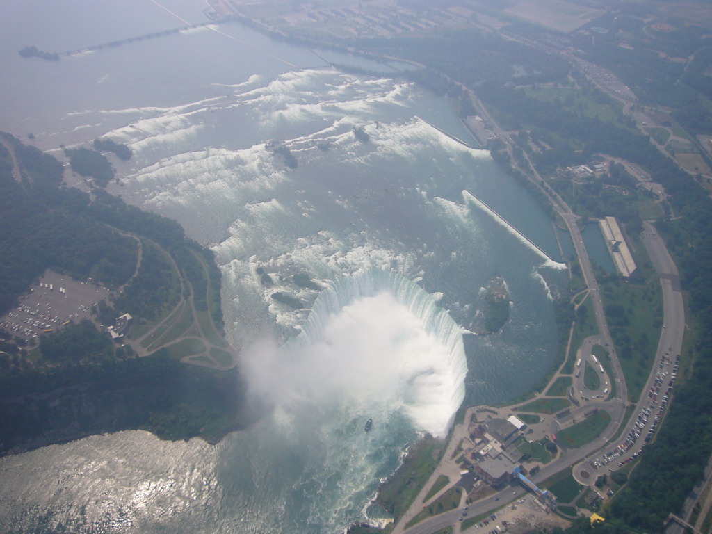 View from the helicopter on the Horseshoe Falls