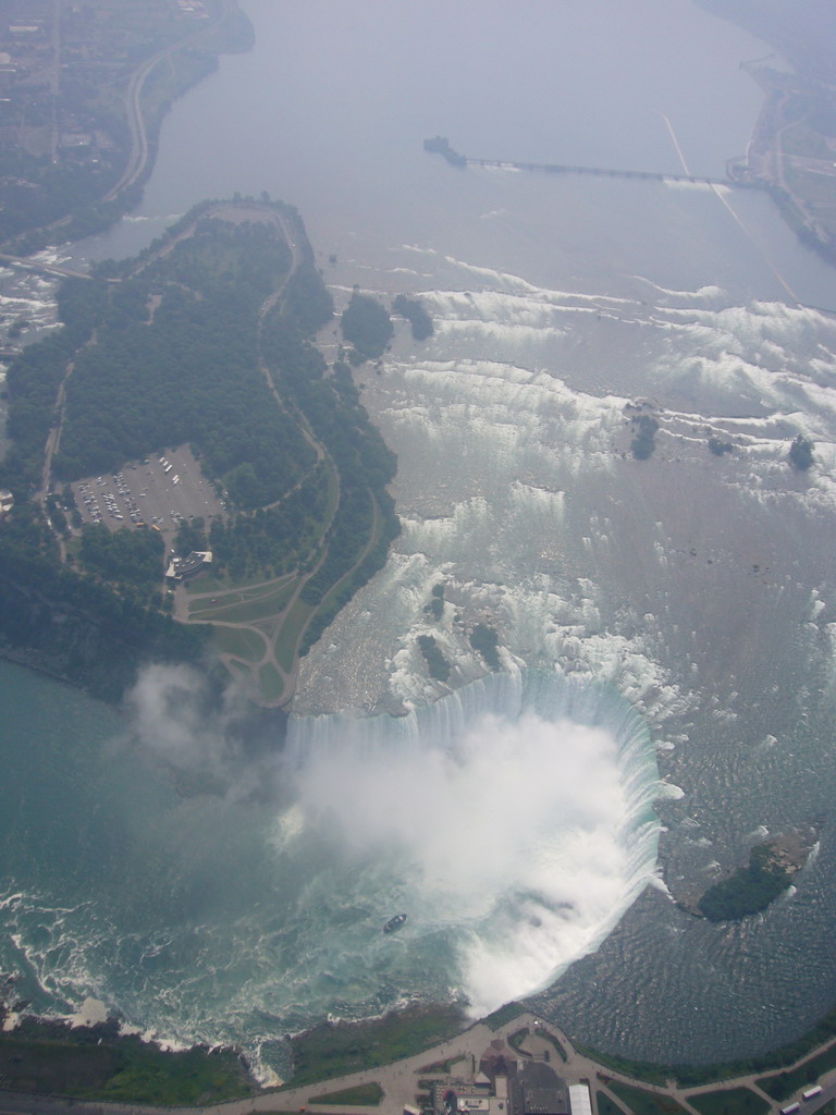 View from the helicopter on the Horseshoe Falls