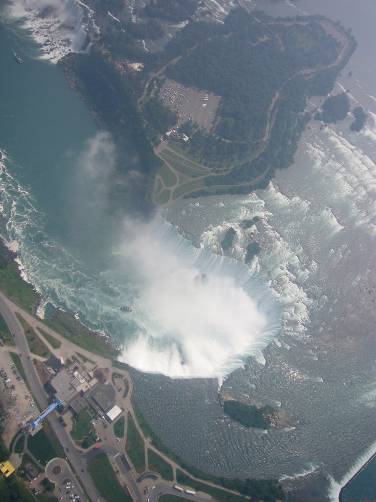 View from the helicopter on the Horseshoe Falls