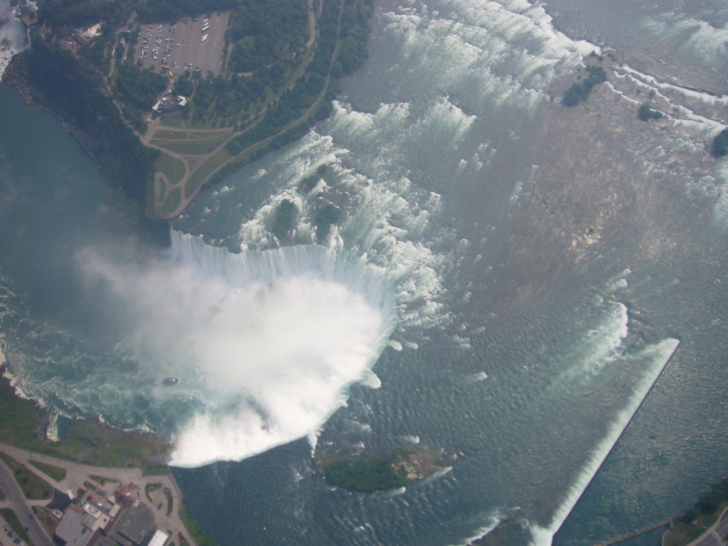 View from the helicopter on the Horseshoe Falls