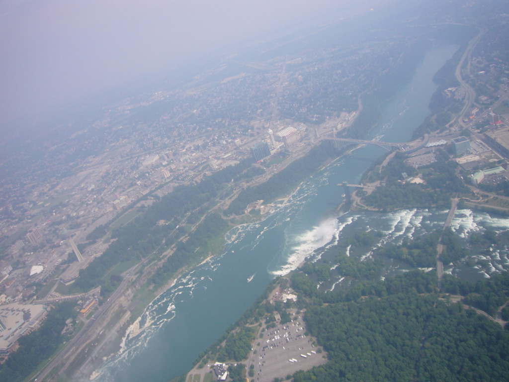 View from the helicopter on the American Falls