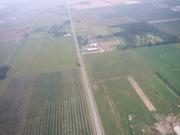 View from the helicopter on countryside near Niagara