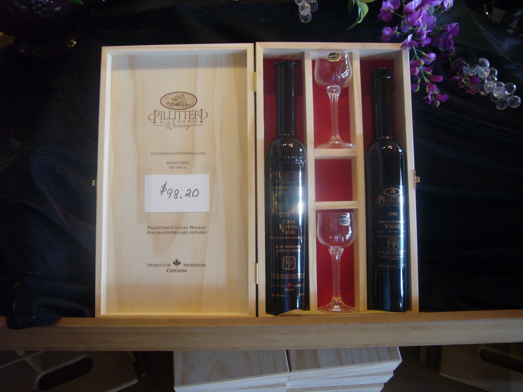 Box of icewine at the Pillitteri Estates Winery in Niagara