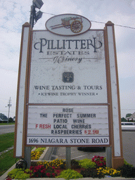 Sign in front of the Pillitteri Estates Winery in Niagara