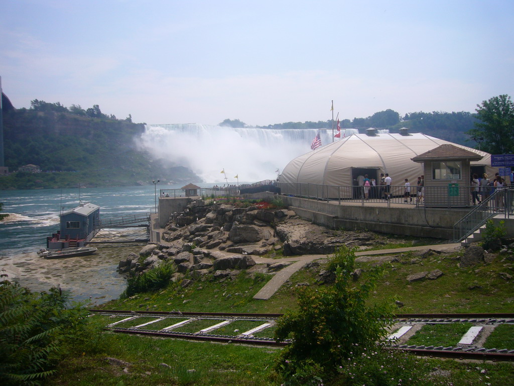 The American Falls and the entrance to the Maid of the Mist