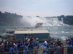 Miaomiao and the American Falls and our Maid of the Mist boat