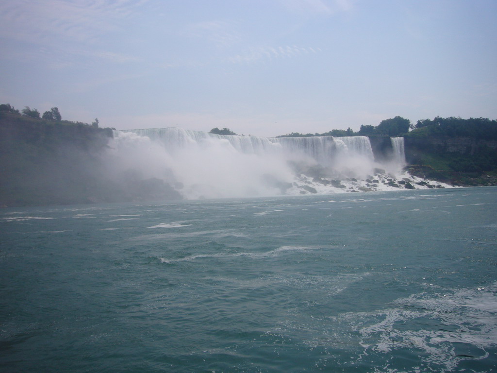 Tim and the American Falls, from the Maid of the Mist boat