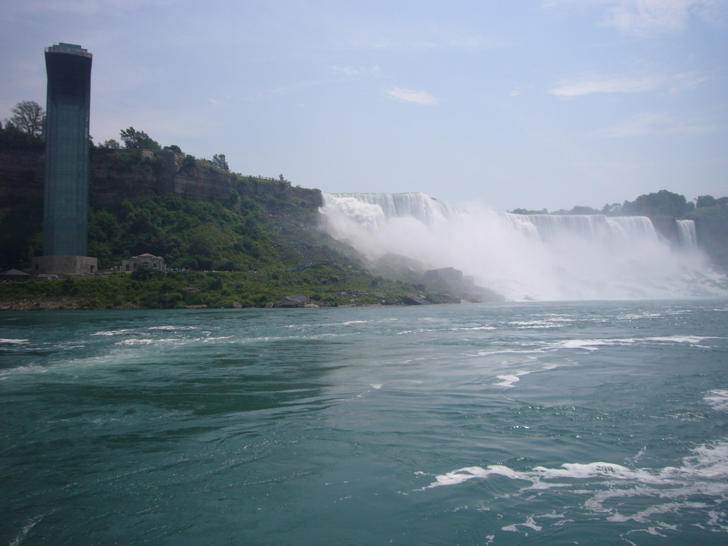 The American Falls and the Maid of the Mist Oberservation Deck, from the Maid of the Mist boat