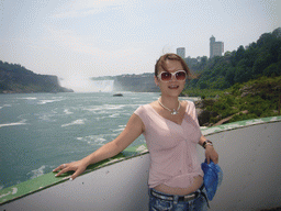 Miaomiao and the Horseshoe Falls, from the Maid of the Mist boat