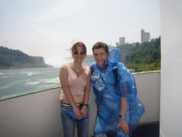 Tim and Miaomiao and the Horseshoe Falls, from the Maid of the Mist boat