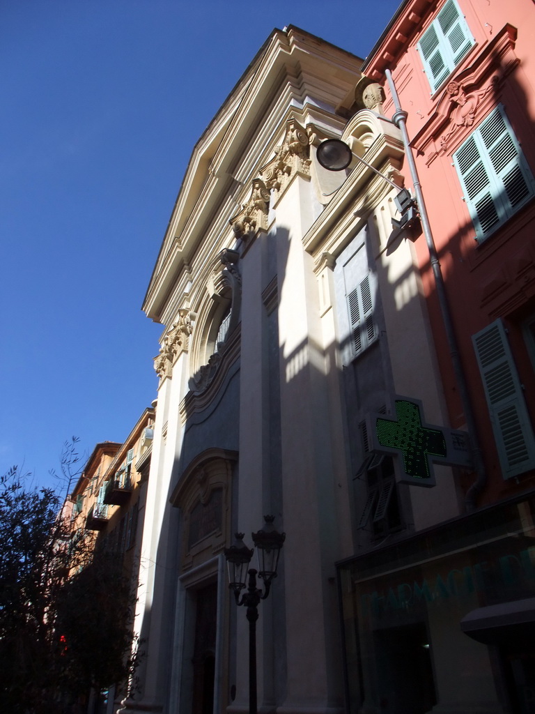 The Église Saint-François-de-Paule church in the Rue Saint-François de Paule street, at Vieux-Nice