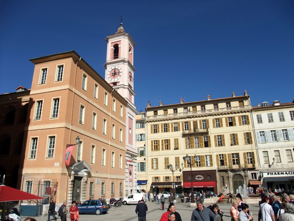 The Place du Palais de Justice square with the Palais Rusca, at Vieux-Nice