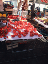Market stall with fruits at the Marché aux Fleurs market at the Cours Saleya street, at Vieux-Nice
