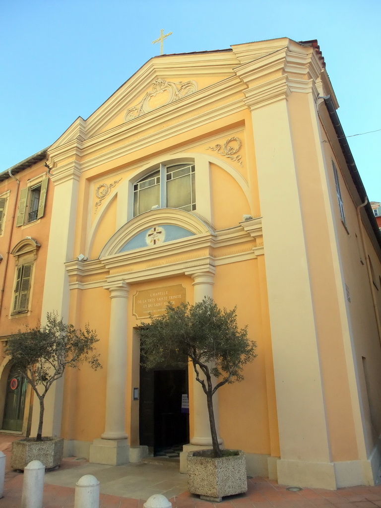 The Chapelle de la Très-Sainte-Trinité et du Saint-Suaire chapel at the Rue Jules Gilly street, at Vieux-Nice