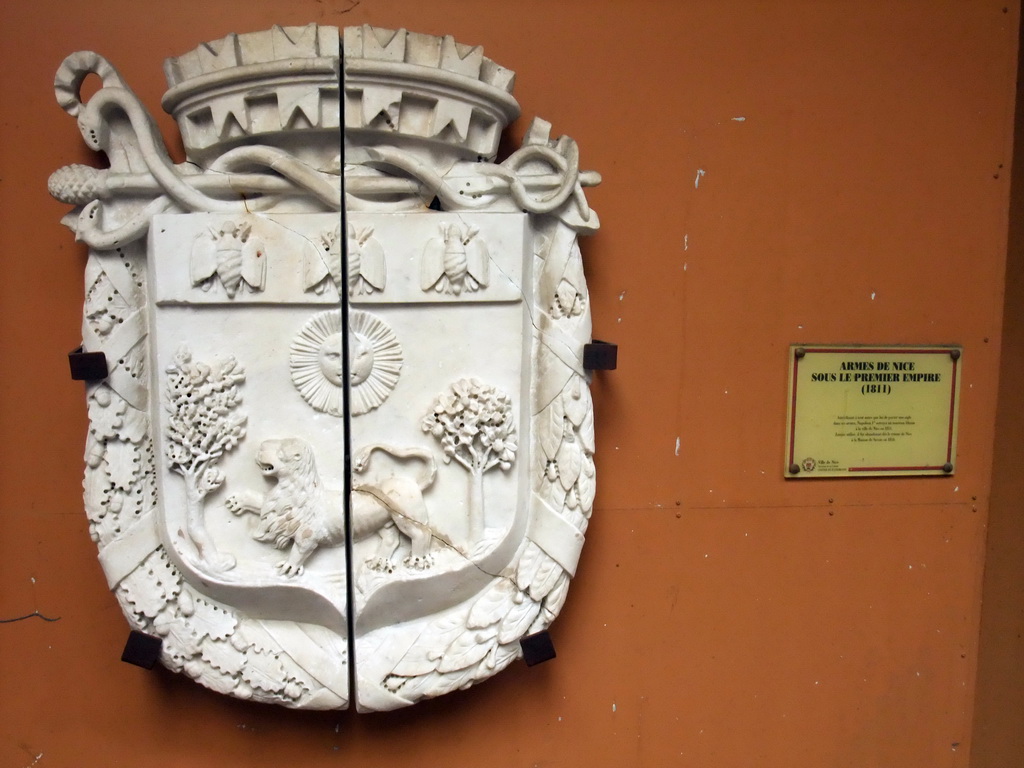 Stone coat of arms from 1811, at Vieux-Nice