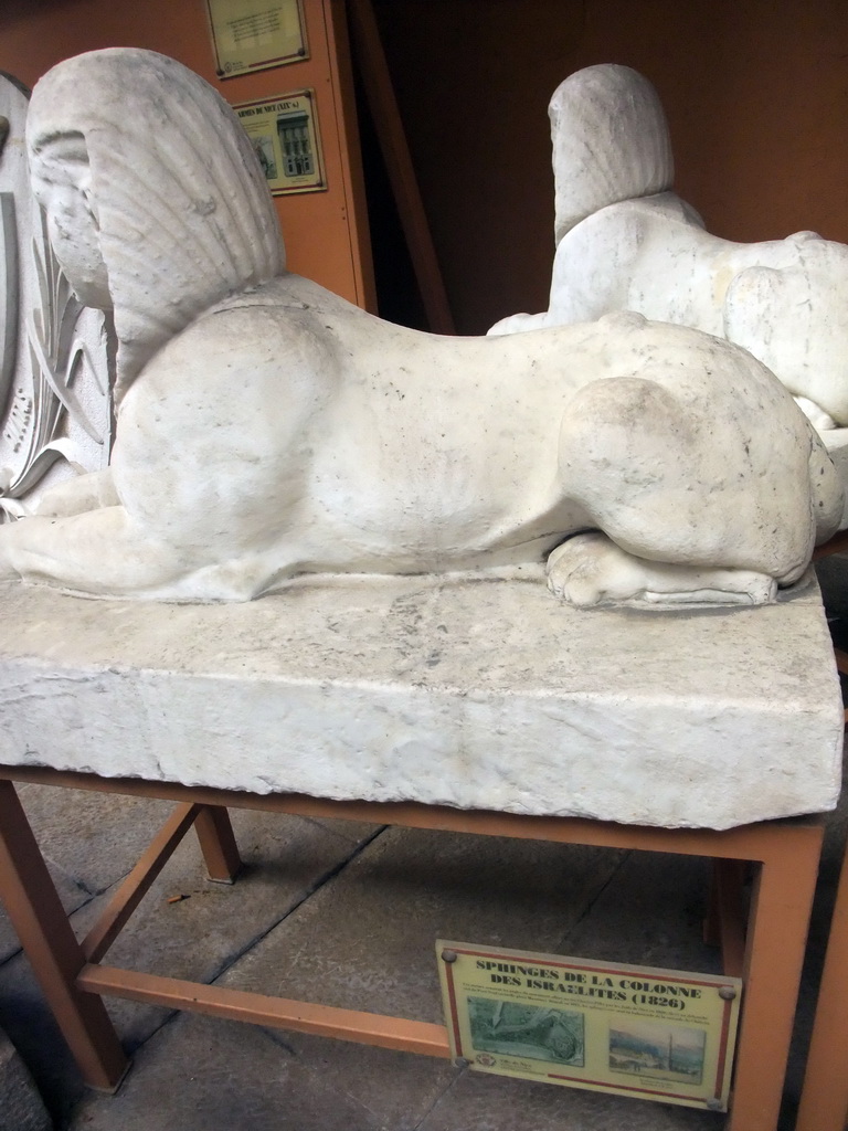 Stone Sphinxes from the Colonne des Israélites from 1826, at Vieux-Nice