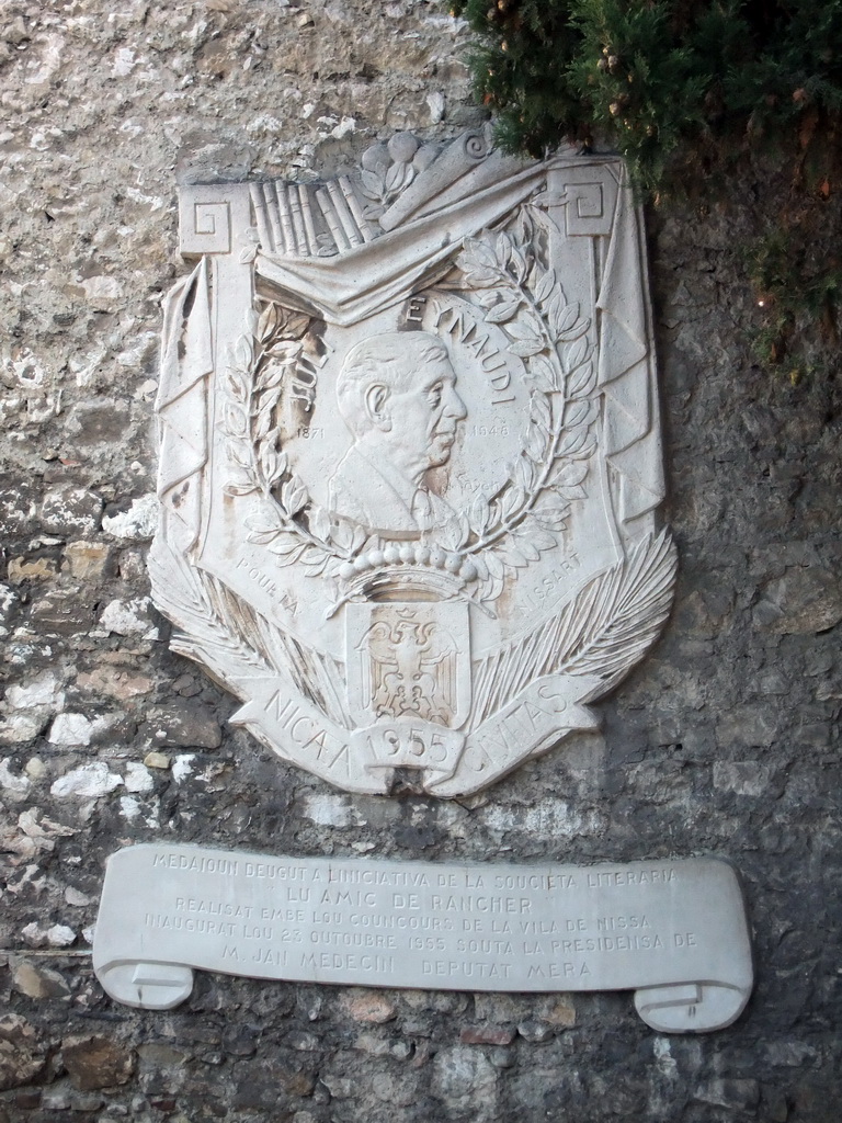 Relief at the staircase to the Parc du Château at the end of the Rue Rossetti street, at Vieux-Nice
