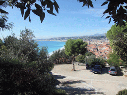 The Promenade des Anglais, the Mediterranean Sea and Vieux-Nice, viewed from the Parc du Château